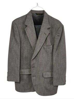 Vintage American Trend Men's Gray Herringbone Blazer - Made in USA - Size 36S